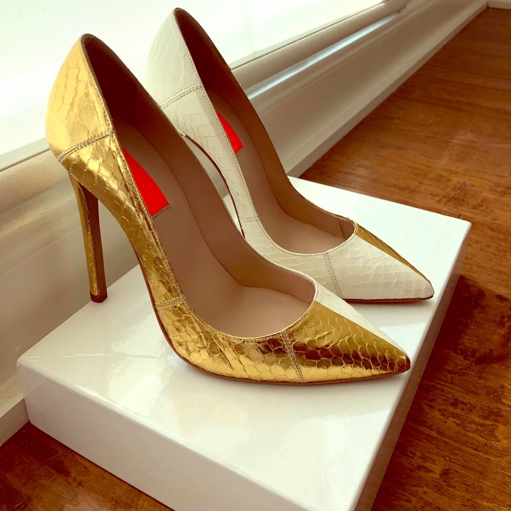 Lauren Marinis - High Heel Cream Gold Snakeskin
